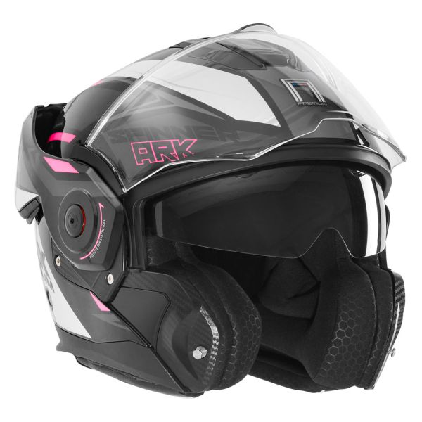 Casque Modulable NOX Spinner Ark White Pink Black