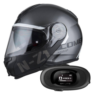 Pack Casque + Kit bluetooth et intercom : NZI Combi 2 Duo Anthracite + Kit  Bluetooth SMH5 Solo