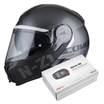 Casque Modulable NZI Combi 2 Duo Anthracite + Kit Bluetooth SMH5 Solo