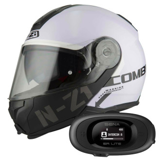 Casque Modulable NZI Combi 2 Duo White + Kit bluetooth 5R Lite