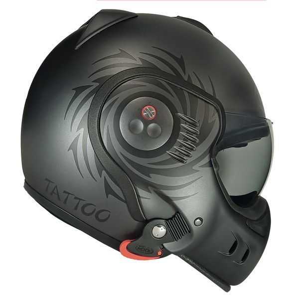 Casque Modulable Roof Boxer V8 S Tattoo Mat Graphite Black