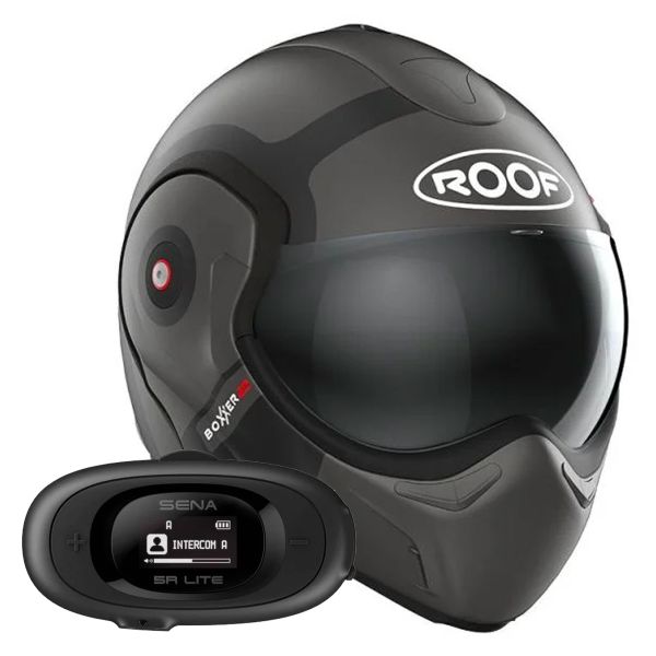 Casque Modulable Roof Boxxer 2 Bond Titane Mat Black + Kit bluetooth 5R Lite Solo