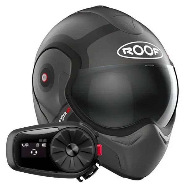 Casque Modulable Roof Boxxer 2 Bond Titane Mat Black + Kit Bluetooth 5S Solo