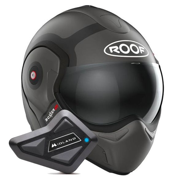 Casque Modulable Roof Boxxer 2 Bond Titane Mat Black + Kit Bluetooth BT Mini