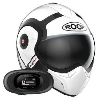 Casque Modulable Roof Boxxer 2 Bond White Black + Kit bluetooth 5R Lite Solo