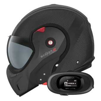 Casque Modulable Roof Boxxer 2 Carbon Wonder Mat Black + Kit bluetooth 5R Lite