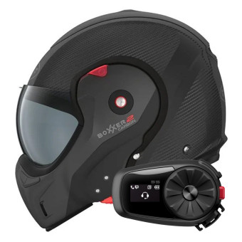 Casque Modulable Roof Boxxer 2 Carbon Wonder Mat Black + Kit Bluetooth 5S Solo