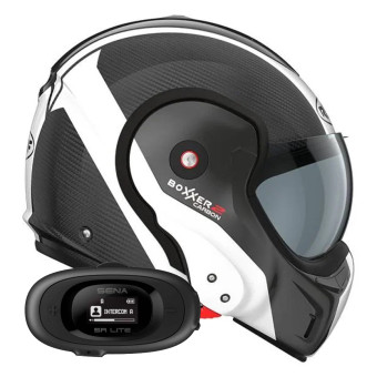 Casque Modulable Roof Boxxer 2 Carbon Wonder Pearl White + Kit bluetooth 5R Lite
