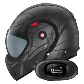 Casque Modulable Roof Boxxer 2 Kendo Mat Black Steel + Kit bluetooth 5R Lite Solo