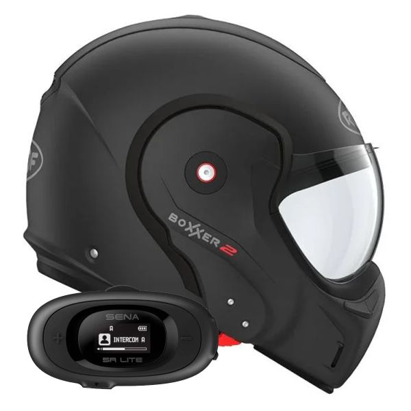 Casque Modulable Roof Boxxer 2 Mat Black + Kit bluetooth 5R Lite Casque Modulable Roof Boxxer 2 Mat Black + Kit bluetooth 5R Lite