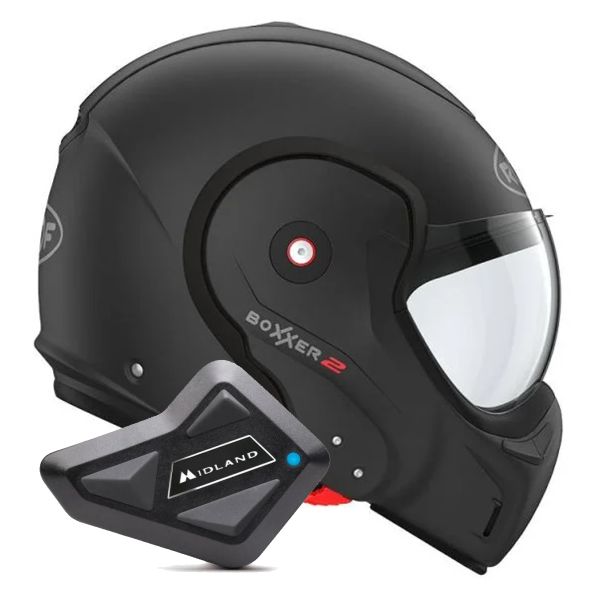 Casque Modulable Roof Boxxer 2 Mat Black + Kit Bluetooth BT Mini Casque Modulable Roof Boxxer 2 Mat Black + Kit Bluetooth BT Mini