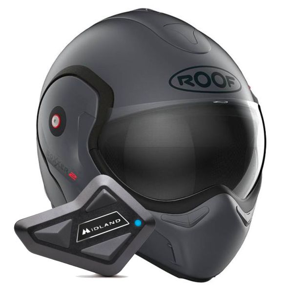Casque Modulable Roof Boxxer 2 Mat Graphite + Kit Bluetooth BT Mini