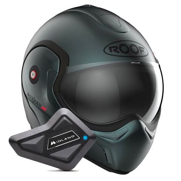 Casque Modulable Roof Boxxer 2 Mat Petrol Mat + Kit Bluetooth BT Mini