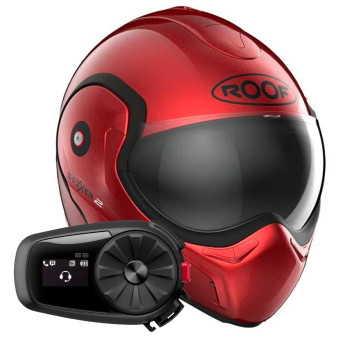 Casque Modulable Roof Boxxer 2 Red + Kit Bluetooth 5S Solo