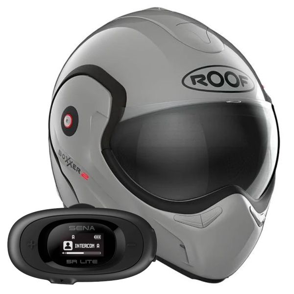 Casque Modulable Roof Boxxer 2 Smokey Grey + Kit bluetooth 5R Lite Solo