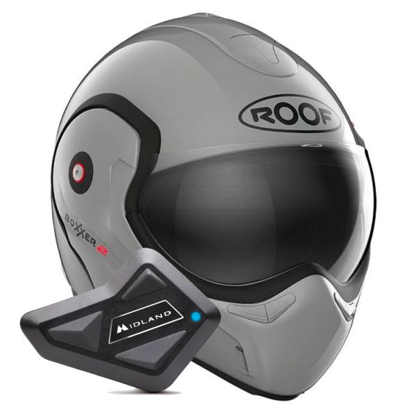Casque Modulable Roof Boxxer 2 Smokey Grey + Kit Bluetooth BT Mini Casque Modulable Roof Boxxer 2 Smokey Grey + Kit Bluetooth BT Mini