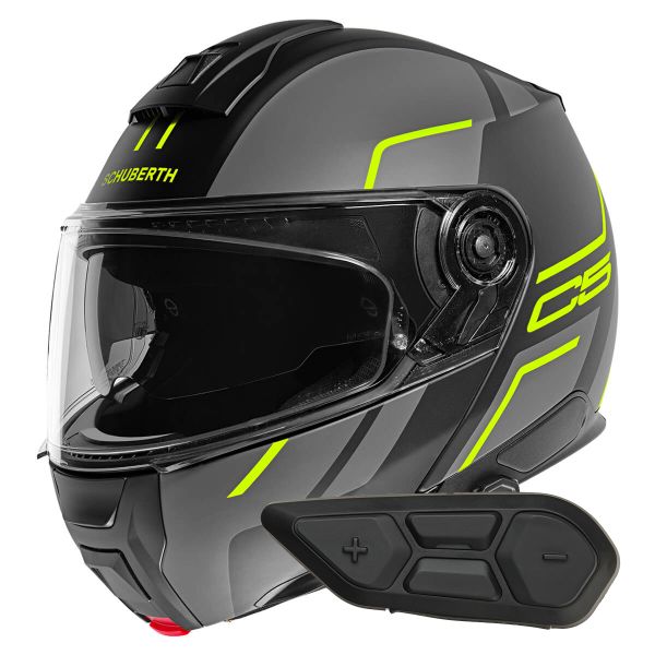 Casque Modulable Schuberth C5 Master Yellow + Kit Bluetooth SC2 C5 - E2