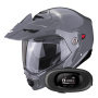 Casque Modulable Scorpion ADX-2 Grey Cement + Kit bluetooth 5R Lite
