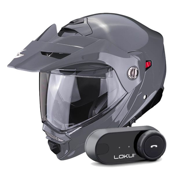 Casque Modulable Scorpion ADX-2 Grey Cement + Kit Bluetooth Lokui K30 Casque Modulable Scorpion ADX-2 Grey Cement + Kit Bluetooth Lokui K30