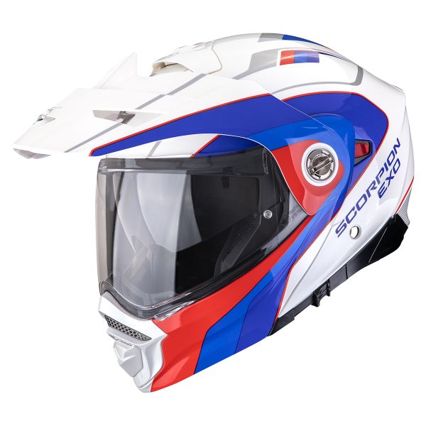 Casque Modulable Scorpion ADX-2 Kamps White Red Blue Casque Modulable Scorpion ADX-2 Kamps White Red Blue
