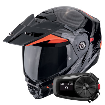 Casque Modulable Scorpion ADX-2 Lewis Black Red + Kit Bluetooth 5S Solo