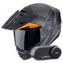 Casque Modulable Scorpion ADX-2 Lewis Matt Black Orange + Kit Bluetooth Lokui K30