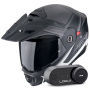 Casque Modulable Scorpion ADX-2 Lewis Matt Black Silver + Kit Bluetooth Lokui K30
