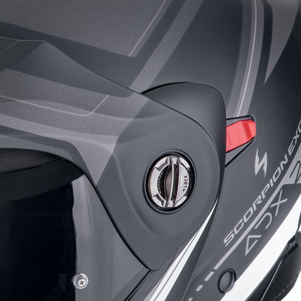 Scorpion ADX-2 Lewis Matt Black Silver + Kit Bluetooth 5S Solo