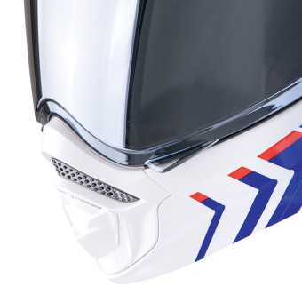 Scorpion ADX-2 Lewis White Blue Red + Kit bluetooth Exo-Com Link-1C Solo