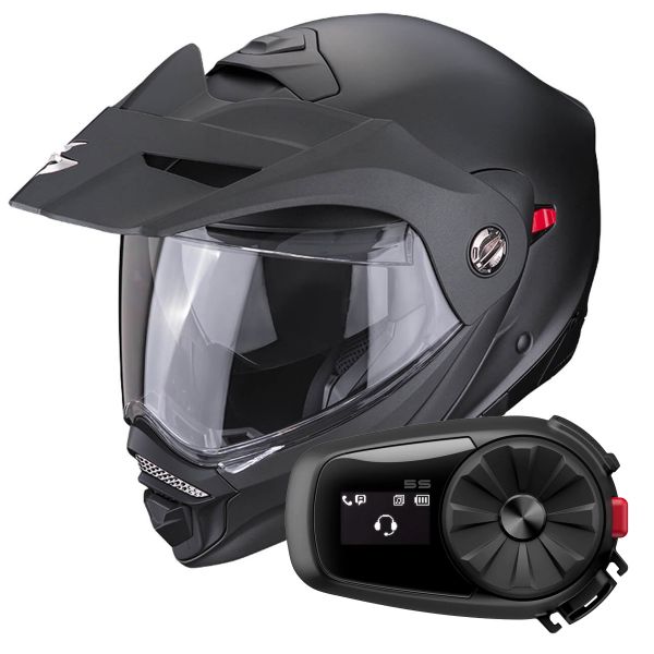 Casque Modulable Scorpion ADX-2 Matt Black + Kit Bluetooth 5S