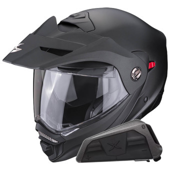 Casque Modulable Scorpion ADX-2 Matt Black + Kit bluetooth Exo-Com Link-1 Solo