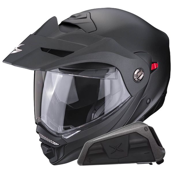 Casque Modulable Scorpion ADX-2 Matt Black + Kit bluetooth Exo-Com Link-1 Solo Casque Modulable Scorpion ADX-2 Matt Black + Kit bluetooth Exo-Com Link-1 Solo