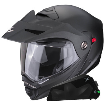 Casque Modulable Scorpion ADX-2 Matt Black + Kit bluetooth Exo-Com Link-1C Solo