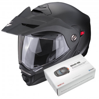 Casque Modulable Scorpion ADX-2 Matt Black + Kit Bluetooth SMH5
