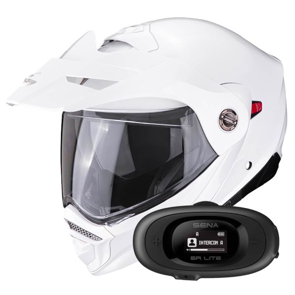 Casque Modulable Scorpion ADX-2 White + Kit bluetooth 5R Lite Casque Modulable Scorpion ADX-2 White + Kit bluetooth 5R Lite