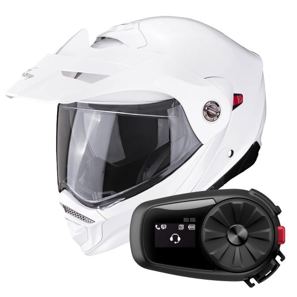 Casque Modulable Scorpion ADX-2 White + Kit Bluetooth 5S Casque Modulable Scorpion ADX-2 White + Kit Bluetooth 5S