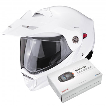 Casque Modulable Scorpion ADX-2 White + Kit Bluetooth SMH5