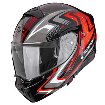 Casque Modulable Scorpion Exo 930 Evo Alpha Black Silver Red