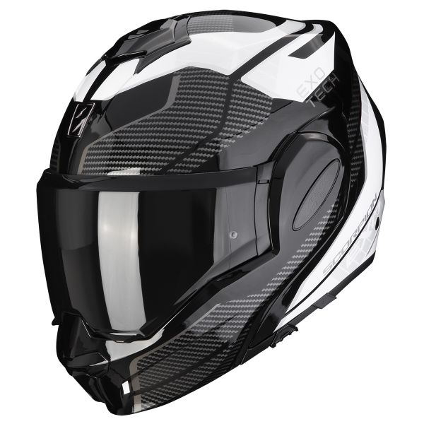 Casque Modulable Scorpion Exo Tech Evo Animo Black White Casque Modulable Scorpion Exo Tech Evo Animo Black White