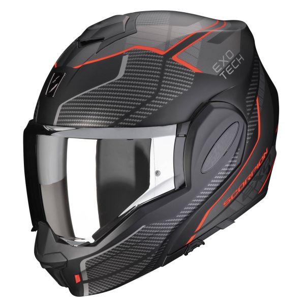 Casque Modulable Scorpion Exo Tech Evo Animo Matt Black Red