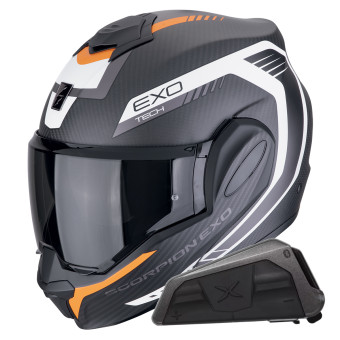 Casque Modulable Scorpion Exo Tech Evo Carbon Cosy Matt Black + Kit bluetooth Exo-Com Link-1 Casque Modulable Scorpion Exo Tech Evo Carbon Cosy Matt Black + Kit bluetooth Exo-Com Link-1