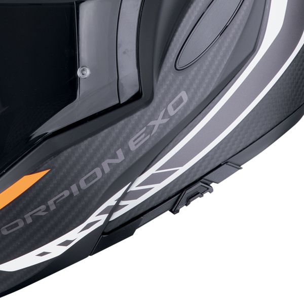 Scorpion Exo Tech Evo Carbon Cosy Matt Black Orange + Kit Bluetooth BT Mini