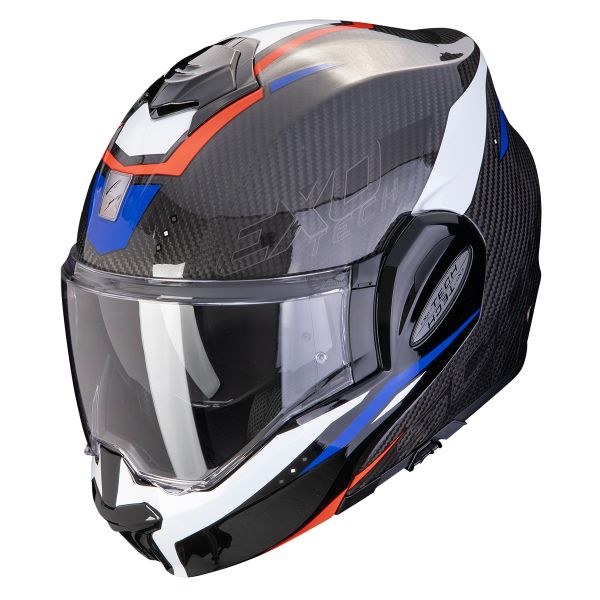 Casque Modulable Scorpion Exo Tech Evo Carbon Rover Black Red Blue Casque Modulable Scorpion Exo Tech Evo Carbon Rover Black Red Blue