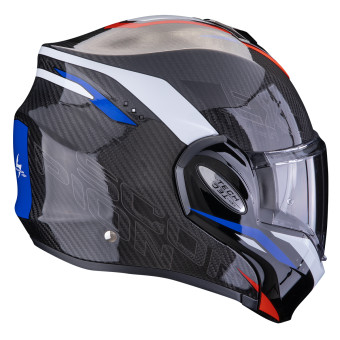 Scorpion Exo Tech Evo Carbon Rover Black Red Blue + Kit Bluetooth 5S Solo