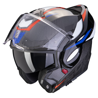 Scorpion Exo Tech Evo Carbon Rover Black Red Blue + Kit Bluetooth 5S Solo