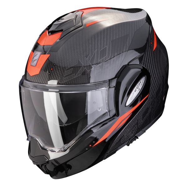 Casque Modulable Scorpion Exo Tech Evo Carbon Rover Black Red Casque Modulable Scorpion Exo Tech Evo Carbon Rover Black Red