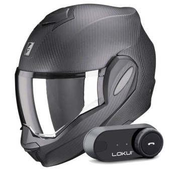 Casque Modulable Scorpion Exo Tech Evo Carbon Solid Matt Black + Kit Bluetooth Lokui K30 Casque Modulable Scorpion Exo Tech Evo Carbon Solid Matt Black + Kit Bluetooth Lokui K30