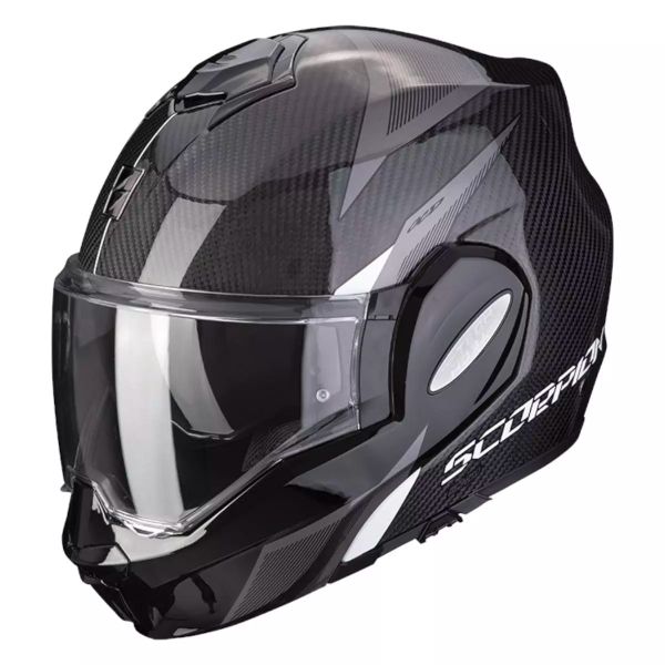 Casque Modulable Scorpion Exo Tech Evo Carbon Top Black White