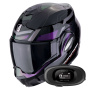 Casque Modulable Scorpion Exo Tech Evo Conquer Black Chameleon + Kit bluetooth 5R Lite Solo