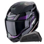 Casque Modulable Scorpion Exo Tech Evo Conquer Black Chameleon + Kit bluetooth Exo-Com Link-1